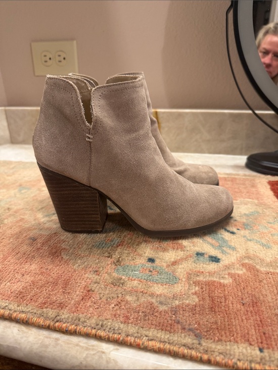 Kenneth Cole Reaction Shoes - Kenneth Cole Reaction Taupe Suede Side-Slit Ankle Bootie